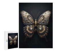 500 PCS Jigsaws for Teenagerss Black And Gold Butterfly Jigsaw for Teenagerss Stress Reliever Every Piece Is Unique - Deal As Gifts for The Whole Family 500 PCS