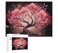 500 PCS Jigsaws for Teenagerss Cherry Blossom Fantasy Tree Artwork Jigsaw Puzzle Relaxing Games Difficult Challenge Challenging To Complete 500 PCS