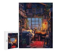500 PCS Jigsaws for Teenagerss Cozy Study Room with Plants Adult Jigsaw Puzzle Toy Wall Decor Precision Cutting Great Gift for Gaming 500 PCS