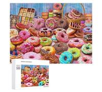 500 PCS Jigsaws for Teenagerss Delicious Assorted Donuts Collection Puzzle for Adults Relaxing Games Enhance Memory Gifts for Friends And Family 500 PCS