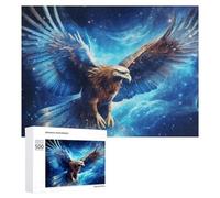 500 PCS Jigsaws for Teenagerss Eagle Soaring in Cosmic Light Jigsaw Puzzle Relaxing Games Difficult Challenge Challenging To Complete 500 PCS