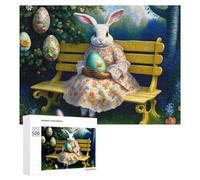 500 PCS Jigsaws for Teenagerss Easter Bunny with Eggs-12 Adult Jigsaw Puzzle Toy Wall Decor Precision Cutting Great Gift for Gaming 500 PCS