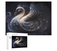 500 PCS Jigsaws for Teenagerss Enchanted Celestial Swan Jigsaw Puzzle Relaxing Games Difficult Challenge Challenging To Complete 500 PCS