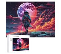 500 PCS Jigsaws for Teenagerss Fantasy Samurai Moonlit Journey Adult Jigsaw Puzzle Toy Wall Decor Precision Cutting Great Gift for Gaming 500 PCS