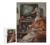 500 PCS Jigsaws for Teenagerss Half Duck Half Human Beer Puzzle for Adults Toy Wall Decor A Work of Art Birthday Present, Gifts, 500 PCS