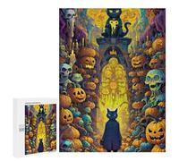 500 PCS Jigsaws for Teenagerss Halloween Enchanted Gate Jigsaw Puzzle Relaxing Games Difficult Challenge Challenging To Complete 500 PCS