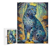 500 PCS Jigsaws for Teenagerss Halloween Leopard in Forest Puzzle for Adults Relaxing Games Enhance Memory Gifts for Friends And Family 500 PCS