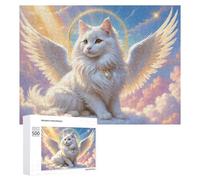 500 PCS Jigsaws for Teenagerss Heavenly Angel Cat Adult Jigsaw Puzzle Toy Wall Decor Precision Cutting Great Gift for Gaming 500 PCS