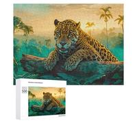 500 PCS Jigsaws for Teenagerss Jaguar in Amazon Rainforest Adult Jigsaw Puzzle Toy Wall Decor Precision Cutting Great Gift for Gaming 500 PCS