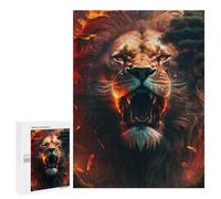 500 PCS Jigsaws for Teenagerss Lion Roar Forest Fire Jigsaw for Teenagerss Stress Reliever Every Piece Is Unique - Deal As Gifts for The Whole Family 500 PCS
