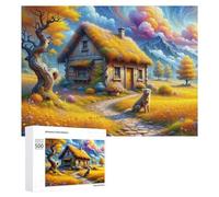 500 PCS Jigsaws for Teenagerss Magical Cottage in Autumn Jigsaw Puzzle Relaxing Games Difficult Challenge Challenging To Complete 500 PCS