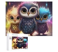 500 PCS Jigsaws for Teenagerss Magical Owl Trio in Fantasy Forest Puzzle for Adults Relaxing Games Enhance Memory Gifts for Friends And Family 500 PCS