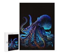 500 PCS Jigsaws for Teenagerss Neon Octopus Jigsaw for Teenagerss Stress Reliever Every Piece Is Unique - Deal As Gifts for The Whole Family 500 PCS