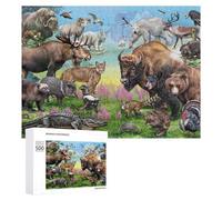 500 PCS Jigsaws for Teenagerss North American Wildlife Gathering Puzzle for Adults Relaxing Games Enhance Memory Gifts for Friends And Family 500 PCS