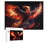 500 PCS Jigsaws for Teenagerss Phoenix Rising Fiery Fantasy Artwork Adult Jigsaw Puzzle Toy Wall Decor Precision Cutting Great Gift for Gaming 500 PCS