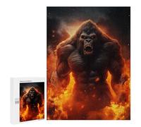 500 PCS Jigsaws for Teenagerss Puzzle Angry Evil Gorilla Fire Jigsaws for Adults Hands-on Game Pattern Assembly Unique Gifts for Birthday And Christmas 500 PCS