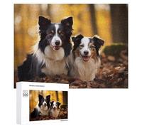500 PCS Jigsaws for Teenagerss Puzzle Autumn Adventure Two Dogs in Fall Foliage Puzzle for Adults Hands-on Game Difficult Hard Parent-child Interaction 500 PCS