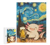500 PCS Jigsaws for Teenagerss Puzzle Axolotl Beer Starry Night Teenagers Puzzles Toy Wall Decor Perfect Decoration Unique Gifts for Birthday And Christmas 500 PCS