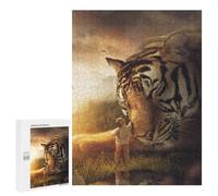 500 PCS Jigsaws for Teenagerss Puzzle Boy And Giant Tiger in Fantasy Landscape Jigsaws for Adults Relax Games Improve Memory Unique Gifts for Birthday And Christmas 500 PCS