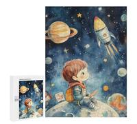500 PCS Jigsaws for Teenagerss Puzzle Boy Gazing at Rocket in Space Teenagers Puzzles Toy Wall Decor Perfect Decoration Unique Gifts for Birthday And Christmas 500 PCS