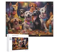 500 PCS Jigsaws for Teenagerss Puzzle Canine Celebration A Festive Gathering of Dogs Puzzle for Adults Hands-on Game Difficult Hard Parent-child Interaction 500 PCS