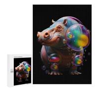500 PCS Jigsaws for Teenagerss Puzzle Colorful Bubble Hippo-1 Puzzle for Adults Hands-on Game Difficult Hard Parent-child Interaction 500 PCS