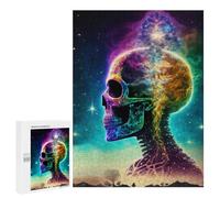 500 PCS Jigsaws for Teenagerss Puzzle Colorful Cosmic Skull Jigsaws for Adults Relax Games Improve Memory Unique Gifts for Birthday And Christmas 500 PCS