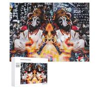 500 PCS Jigsaws for Teenagerss Puzzle Colorful Ganesh Statues with Graffiti Background Puzzle for Adults Hands-on Game Difficult Hard Parent-child Interaction 500 PCS