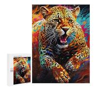 500 PCS Jigsaws for Teenagerss Puzzle Colorful Leopard Artwork Puzzle for Adults Hands-on Game Difficult Hard Parent-child Interaction 500 PCS