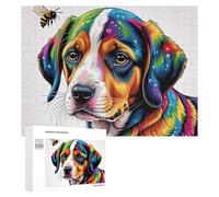 500 PCS Jigsaws for Teenagerss Puzzle Colorful Rainbow Dog Art Puzzle for Adults Hands-on Game Difficult Hard Parent-child Interaction 500 PCS