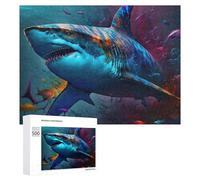 500 PCS Jigsaws for Teenagerss Puzzle Colorful Shark Underwater Scene Puzzle for Adults Hands-on Game Difficult Hard Parent-child Interaction 500 PCS