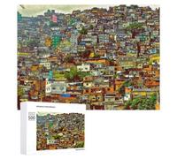 500 PCS Jigsaws for Teenagerss Puzzle Colorful Slums of Rio Puzzle for Adults Hands-on Game Difficult Hard Parent-child Interaction 500 PCS