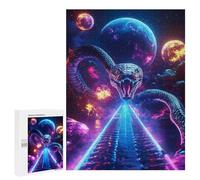 500 PCS Jigsaws for Teenagerss Puzzle Cosmic Serpent Snake Space Planets Adult Puzzles Relaxing Games Enhance Memory Parent-child Interaction 500 PCS