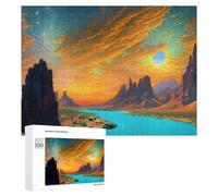 500 PCS Jigsaws for Teenagerss Puzzle Distant Fantasy Landscape Puzzle for Adults Hands-on Game Difficult Hard Parent-child Interaction 500 PCS