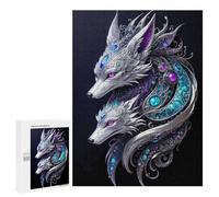 500 PCS Jigsaws for Teenagerss Puzzle Dual Spirit Foxes Jigsaws for Adults Hands-on Game Pattern Assembly Unique Gifts for Birthday And Christmas 500 PCS