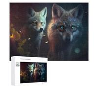500 PCS Jigsaws for Teenagerss Puzzle Enchanted Foxes A Mystical Pair Puzzle for Adults Hands-on Game Difficult Hard Parent-child Interaction 500 PCS