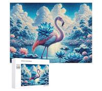 500 PCS Jigsaws for Teenagerss Puzzle Fantasy Flamingo in Lotus Pond Puzzle for Adults Hands-on Game Difficult Hard Parent-child Interaction 500 PCS