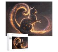 500 PCS Jigsaws for Teenagerss Puzzle Galactic Cat in Space Puzzle for Adults Hands-on Game Difficult Hard Parent-child Interaction 500 PCS