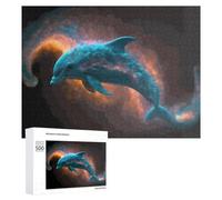 500 PCS Jigsaws for Teenagerss Puzzle Galactic Dolphin A Cosmic Journey Puzzle for Adults Hands-on Game Difficult Hard Parent-child Interaction 500 PCS