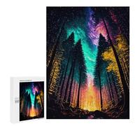 500 PCS Jigsaws for Teenagerss Puzzle Galactic Forest Aurora Jigsaws for Adults Relax Games Improve Memory Unique Gifts for Birthday And Christmas 500 PCS