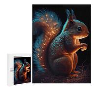 500 PCS Jigsaws for Teenagerss Puzzle Glowing Squirrel Artwork Adult Jigsaw Puzzle Relaxing Games Pattern Assembly Parent-child Interaction 500 PCS