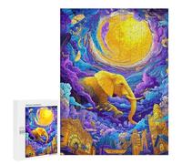 500 PCS Jigsaws for Teenagerss Puzzle Golden Elephant Dreamscape Jigsaws for Adults Hands-on Game Pattern Assembly Unique Gifts for Birthday And Christmas 500 PCS