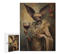 500 PCS Jigsaws for Teenagerss Puzzle Gothic Bat Lady with Wine Jigsaws for Adults Hands-on Game Pattern Assembly Unique Gifts for Birthday And Christmas 500 PCS