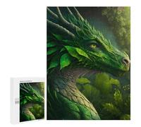 500 PCS Jigsaws for Teenagerss Puzzle Green Leaf Dragon Jigsaws for Adults Hands-on Game Pattern Assembly Unique Gifts for Birthday And Christmas 500 PCS