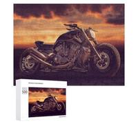 500 PCS Jigsaws for Teenagerss Puzzle Motorcycle Sunset Adventure Puzzle for Adults Hands-on Game Difficult Hard Parent-child Interaction 500 PCS