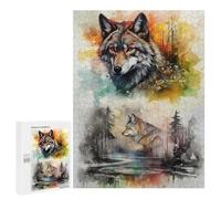 500 PCS Jigsaws for Teenagerss Puzzle Nightfall Majesty Wolf Art Teenagers Puzzles Toy Wall Decor Perfect Decoration Unique Gifts for Birthday And Christmas 500 PCS