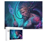 500 PCS Jigsaws for Teenagerss Puzzle Ocean God with Trident Puzzle for Adults Hands-on Game Difficult Hard Parent-child Interaction 500 PCS