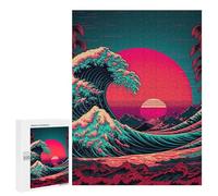 500 PCS Jigsaws for Teenagerss Puzzle Ocean Wave Japan Adult Jigsaw Puzzle Relaxing Games Pattern Assembly Parent-child Interaction 500 PCS