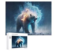 500 PCS Jigsaws for Teenagerss Puzzle Polar Bear Fire And Ice Puzzle for Adults Hands-on Game Difficult Hard Parent-child Interaction 500 PCS
