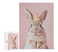 500 PCS Jigsaws for Teenagerss Puzzle Rabbit Pastel Crown Jigsaws for Adults Hands-on Game Pattern Assembly Unique Gifts for Birthday And Christmas 500 PCS